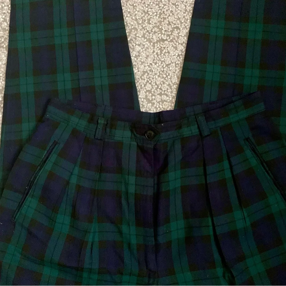 Rinzi | Pants & Jumpsuits | Rinzi Bluegreen Plaid Tapered Pants | Poshmark